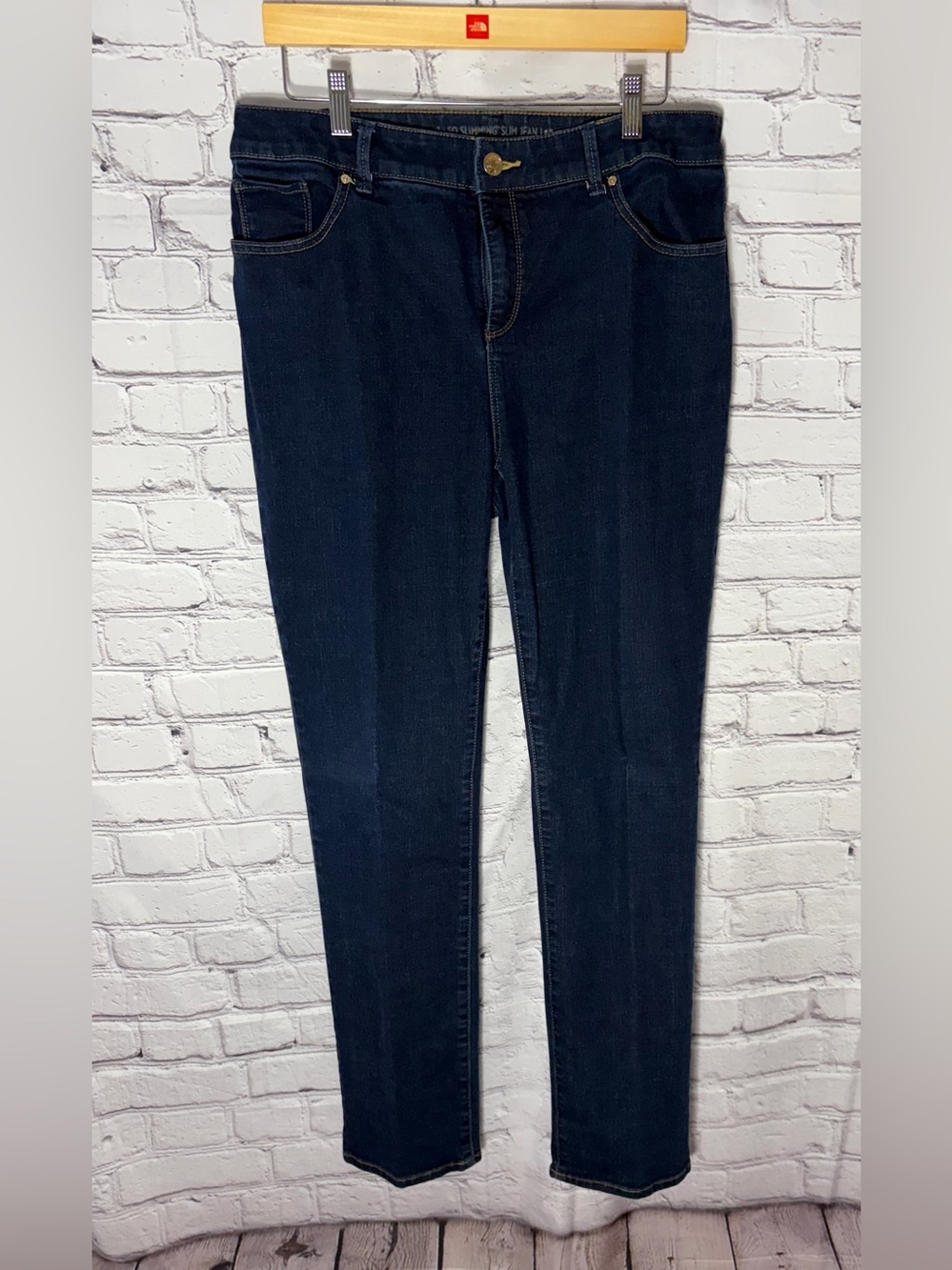 Chico's Size 2 (Large 12) Dark Indigo So Slimming Slim Jeans